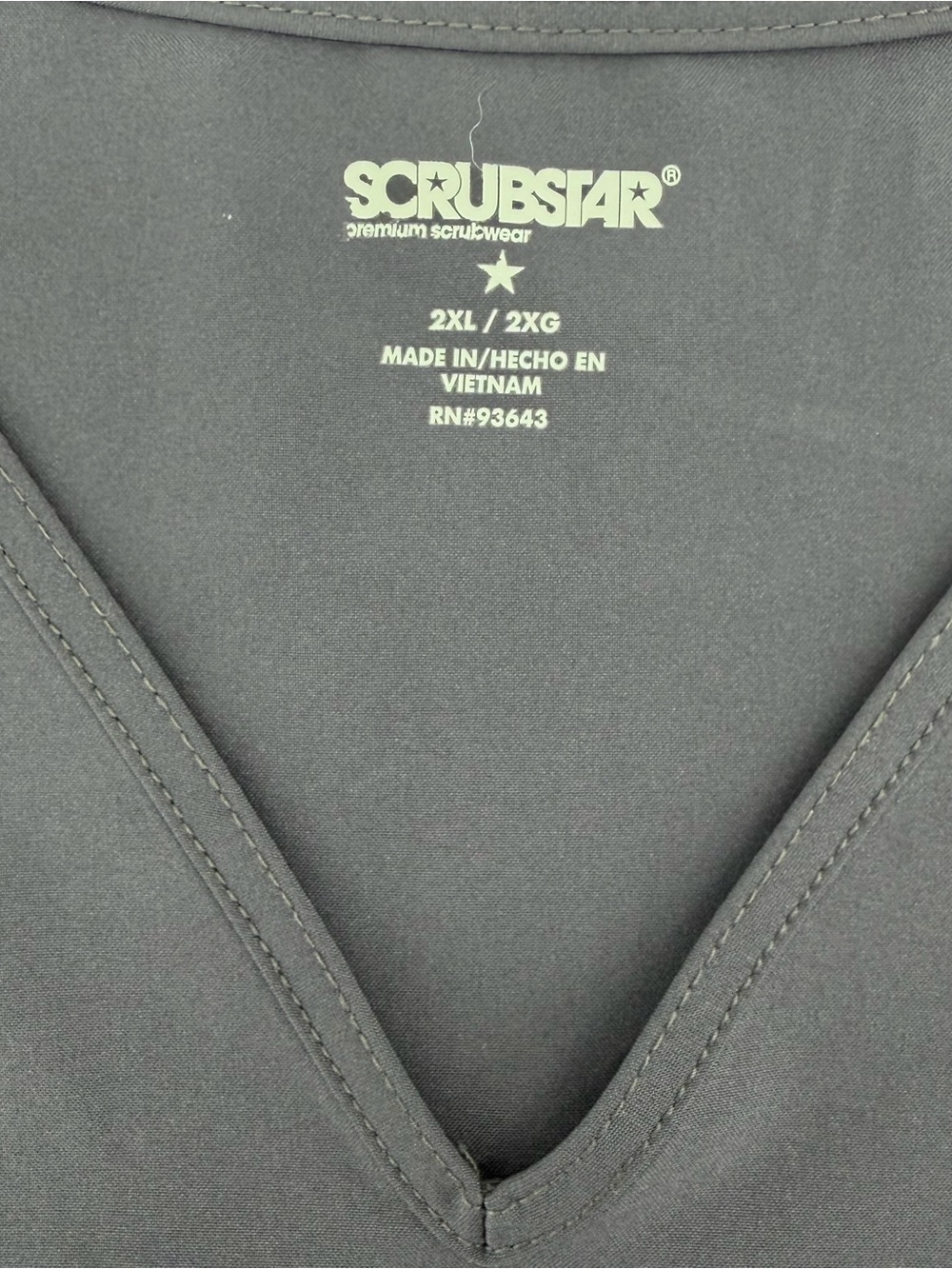 Scrubstar Unisex Core Essentials V-Neck Scrub Top Gray 2XL NWT - Picture 3 of 9